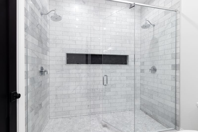 Shower with Clear Glass Walls and Modern Fixtures